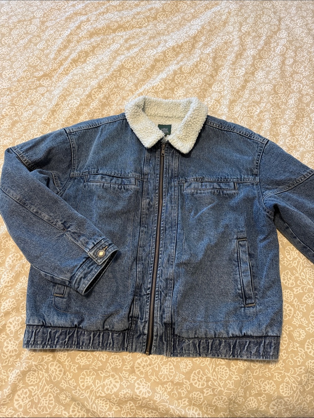 Blue Denim Sherpa Collar Jacket